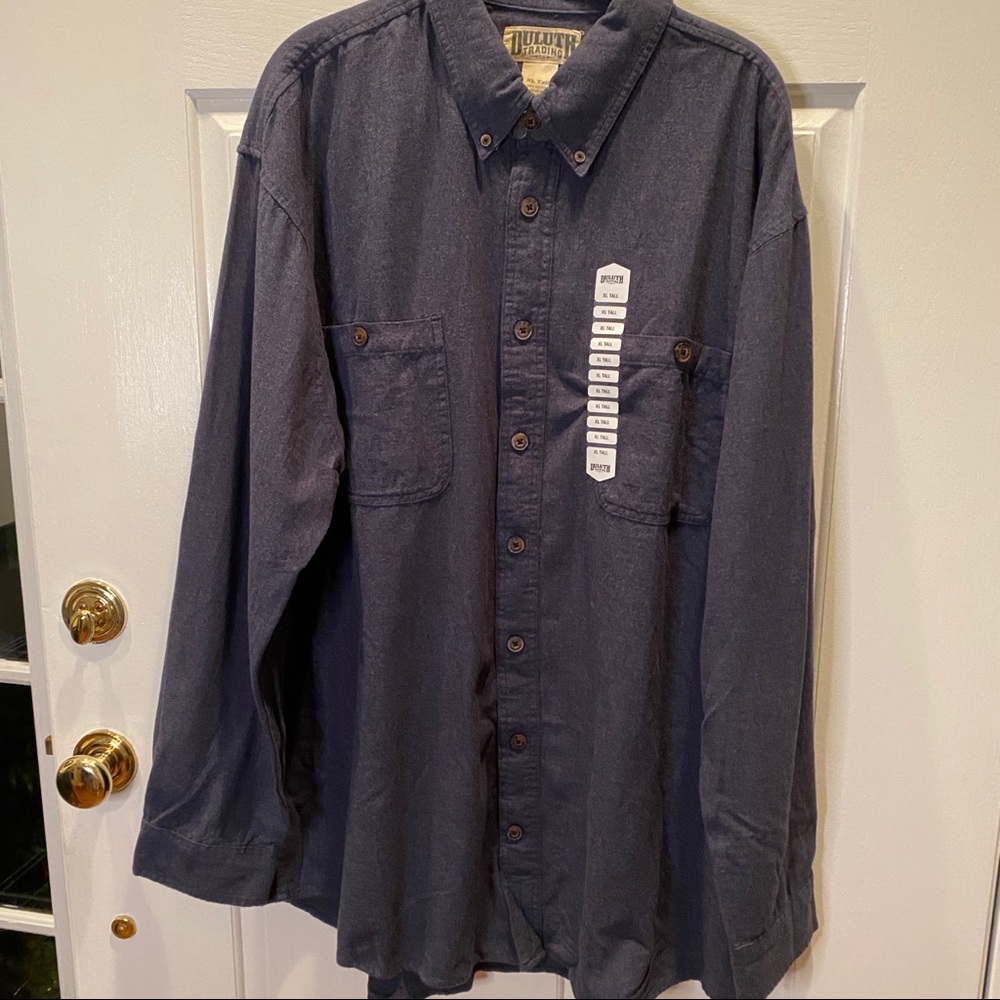 Duluth Trading Co Navy Blue Cotton Shirt